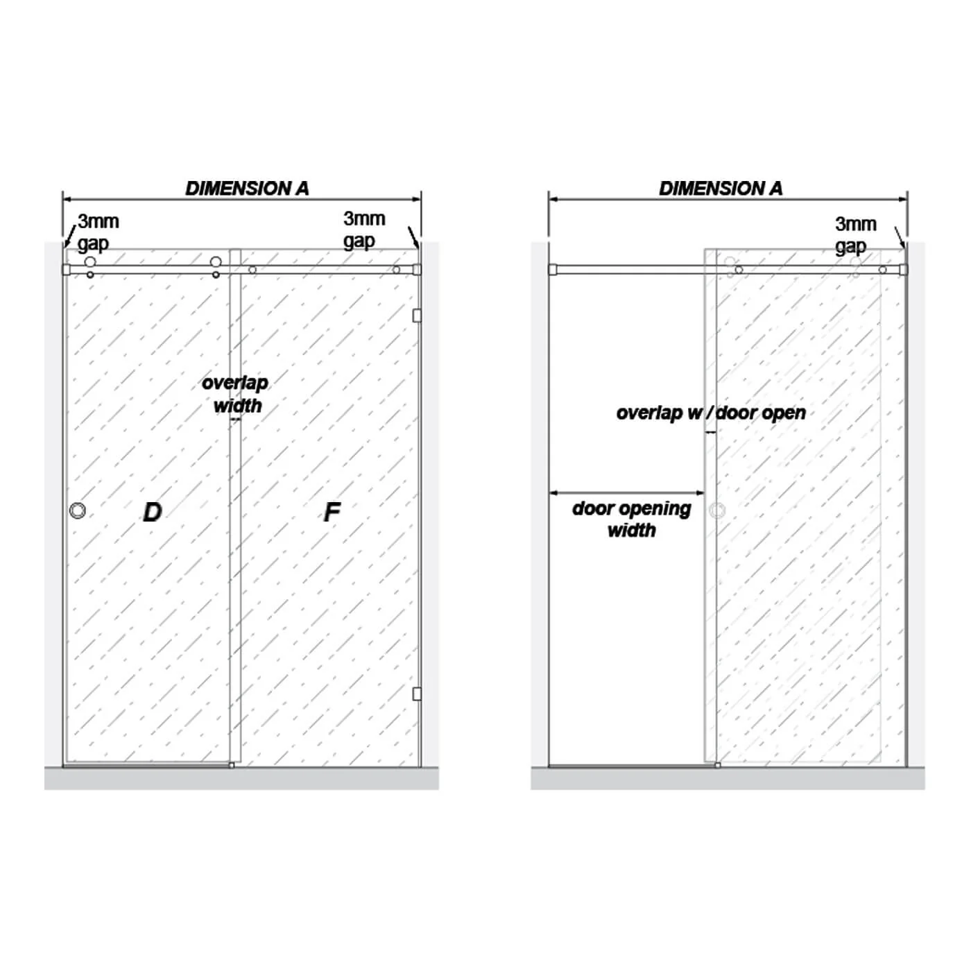 10mm Fully Frameless Sliding Shower Screen Front 2000mm High - Image 6