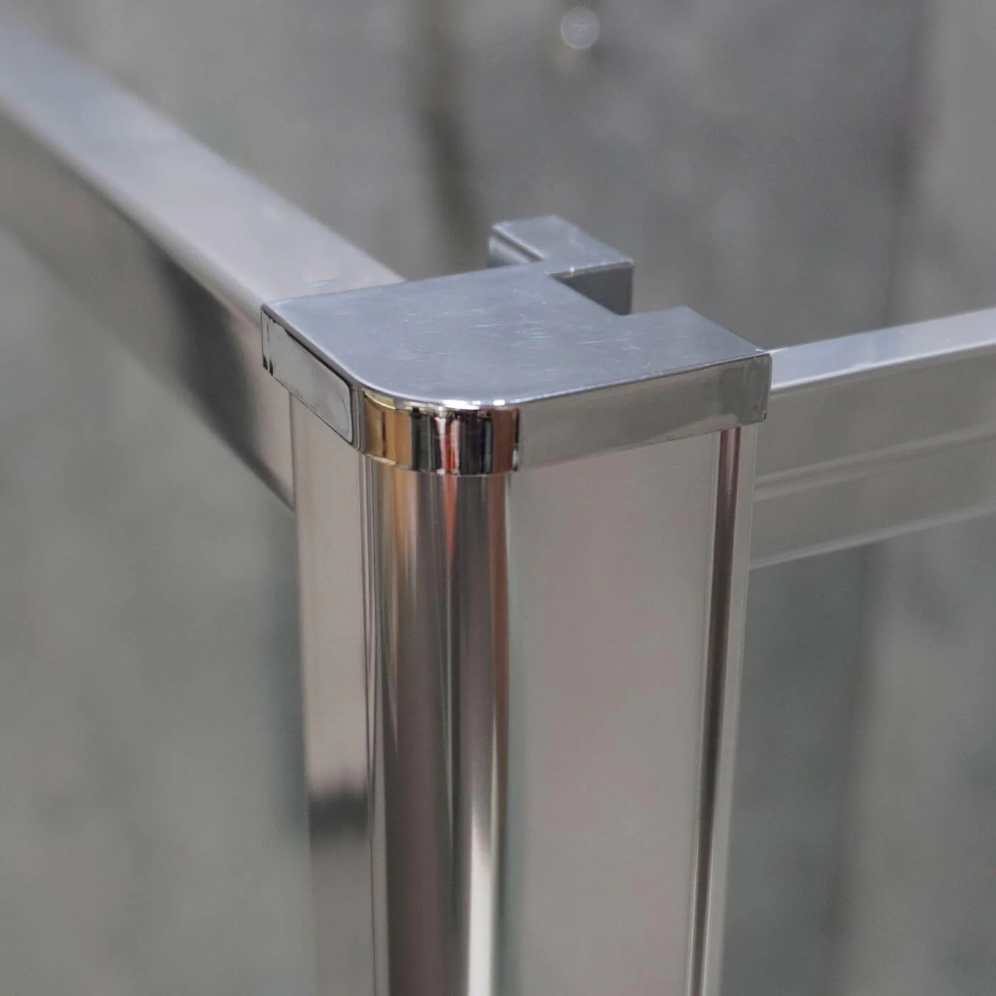 Semi-Frameless 6mm Adjustable 1-Side Shower Screen 1950mm High Chrome - Image 4