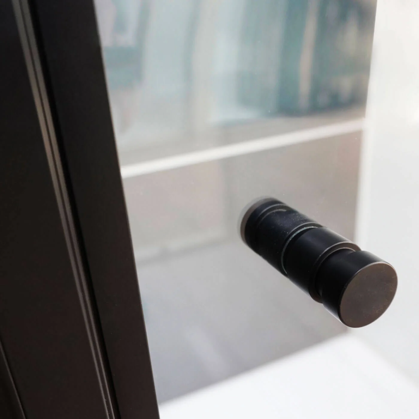 Semi-Frameless 6mm Adjustable 1-Side Shower Screen 1950mm High Black - Image 3
