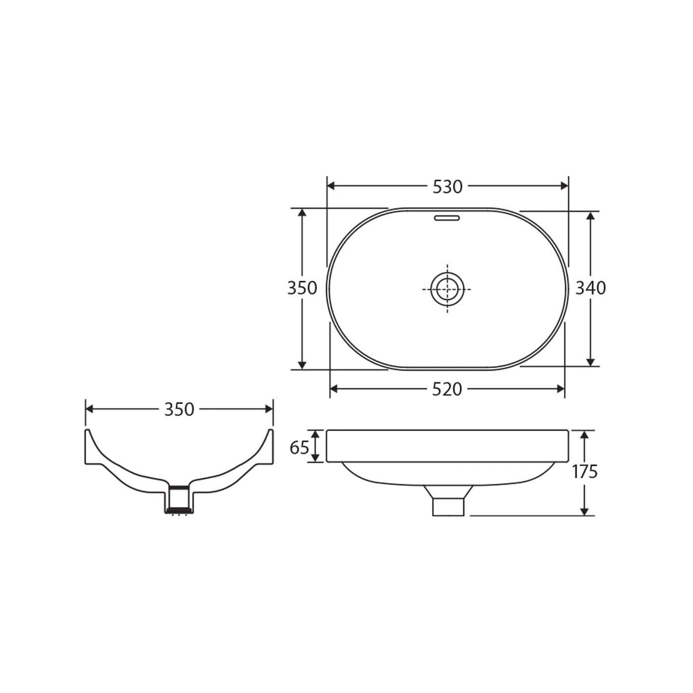 Aluca Pill Semi-Inset Basin 530x350mm - Image 6