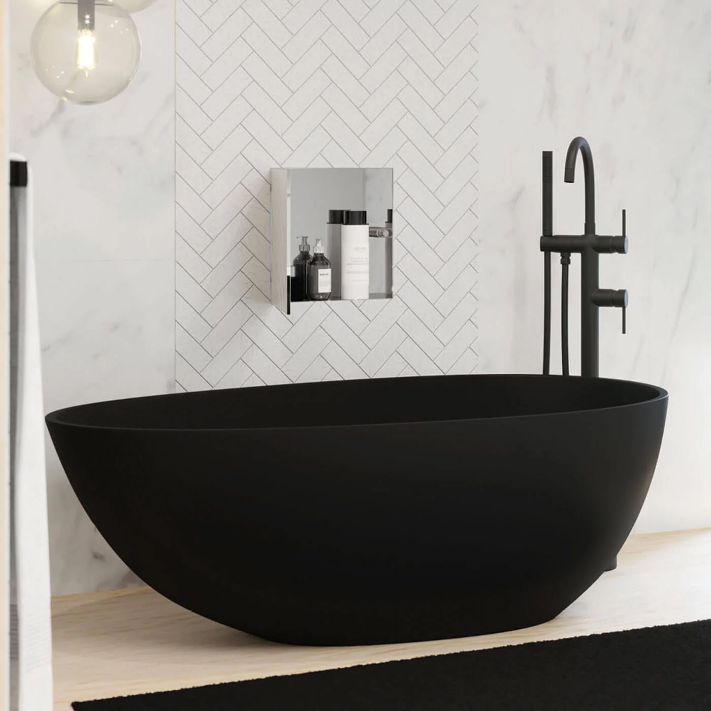 Bahama Freestanding Cast Stone Bathtub 1700mm - Image 2