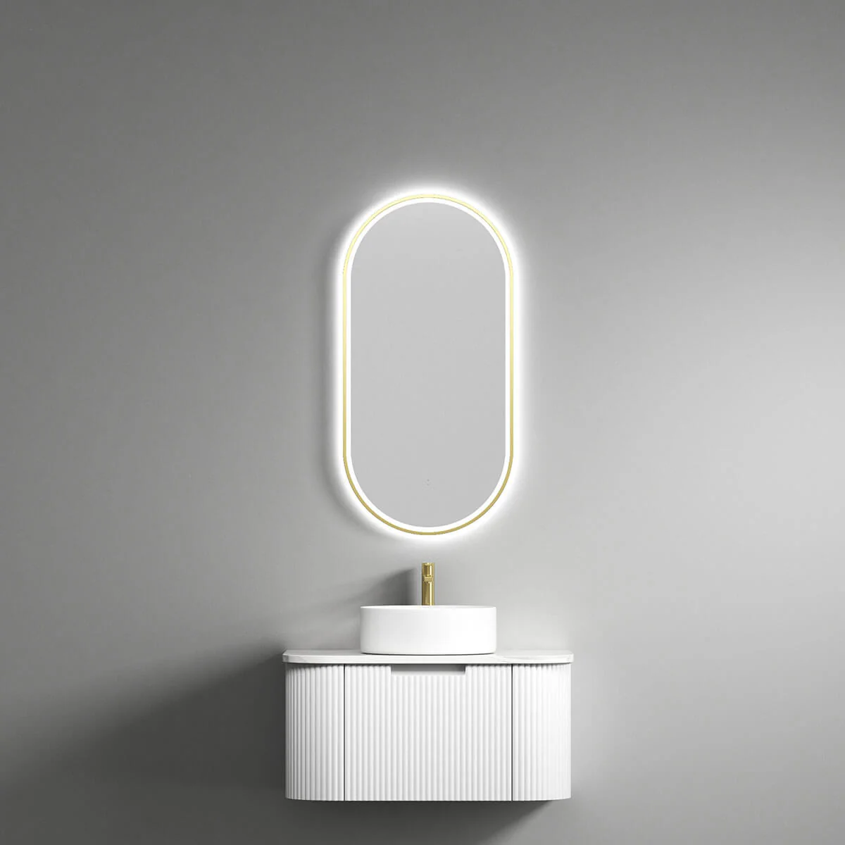 Beau Oval Framed Backlit LED Mirror 450x900mm - Image 3