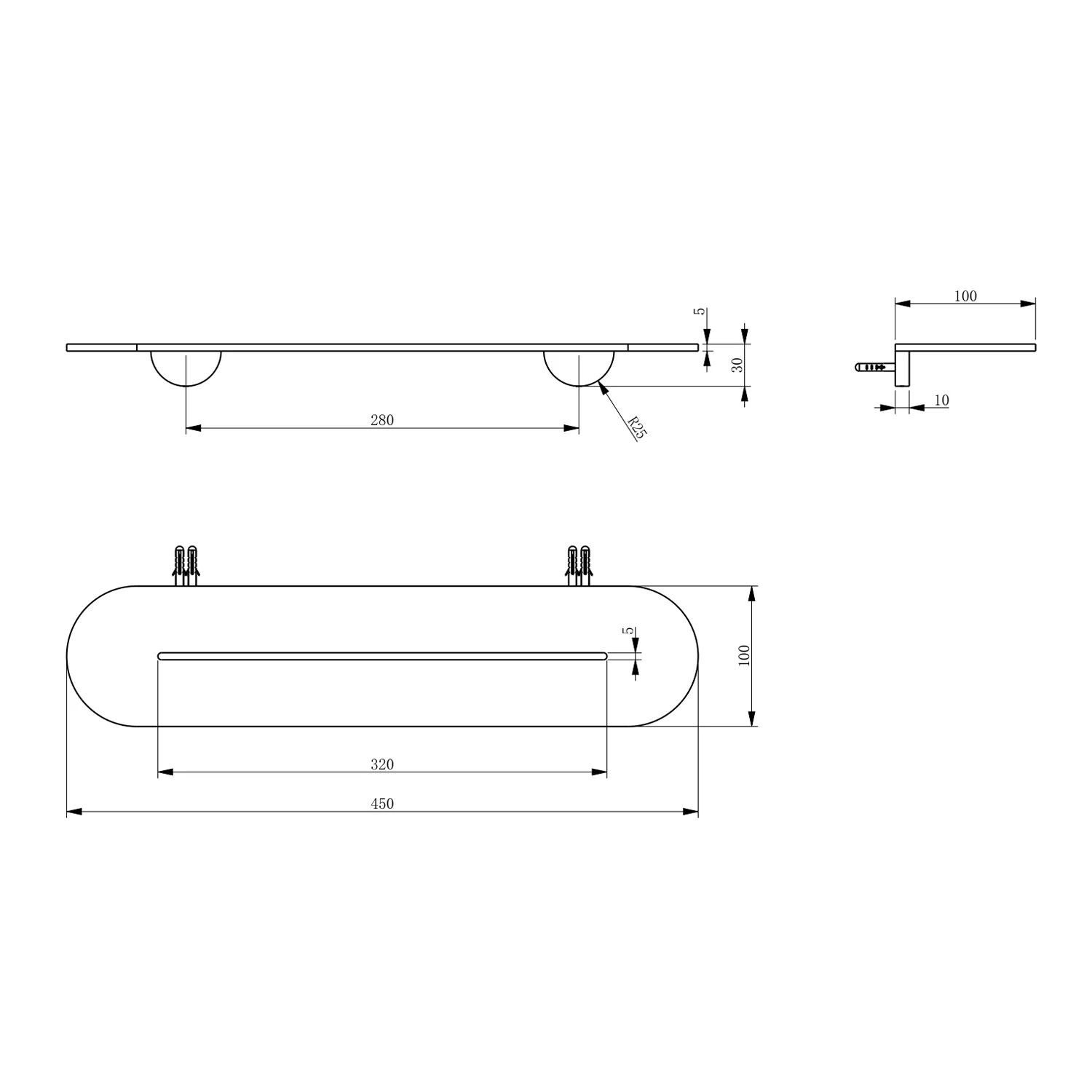 Berlin Thin Metal Shower Shelf 450mm - Image 7