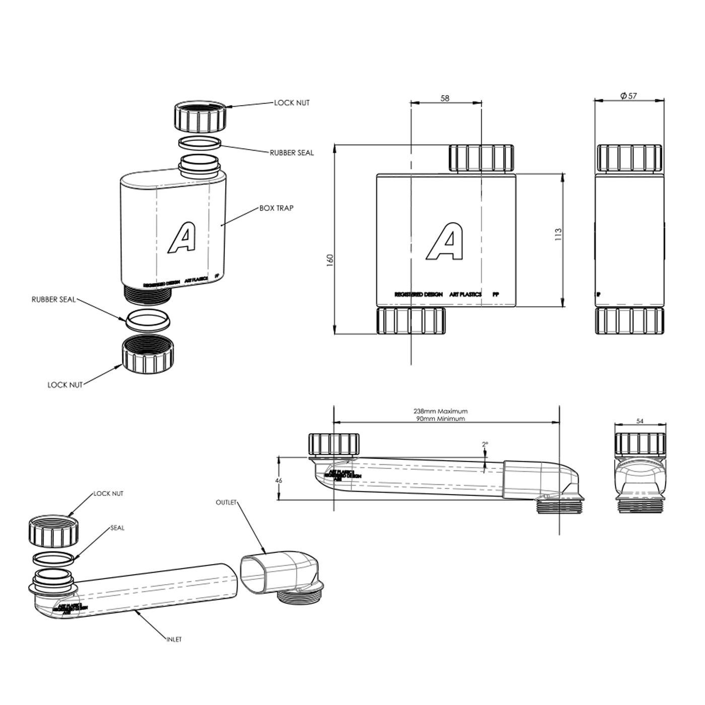 Box Trap Vanity Space Saver Kit 40mm - Image 3