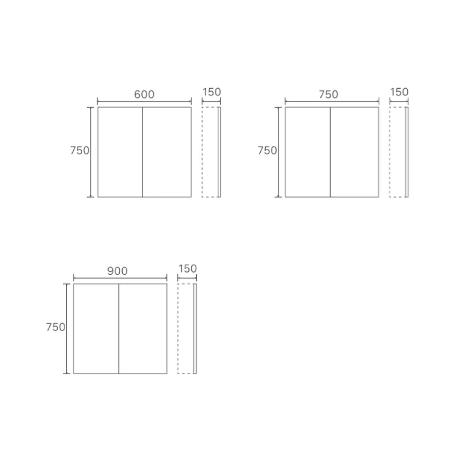 Brighton 2 Door Pencil Edge Mirror Cabinet - Image 7
