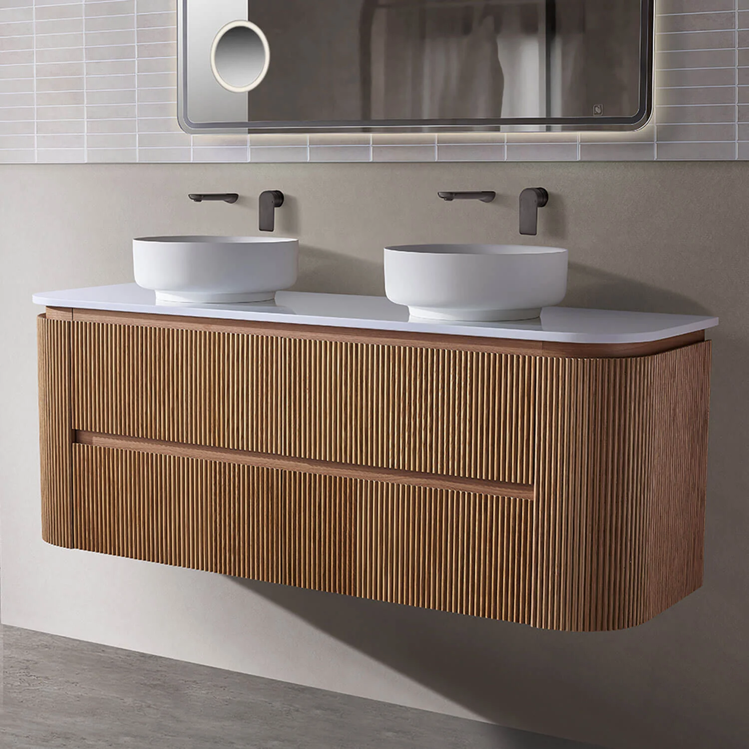 Bristol Curved Fluted Wall Hung Vanity - Image 10