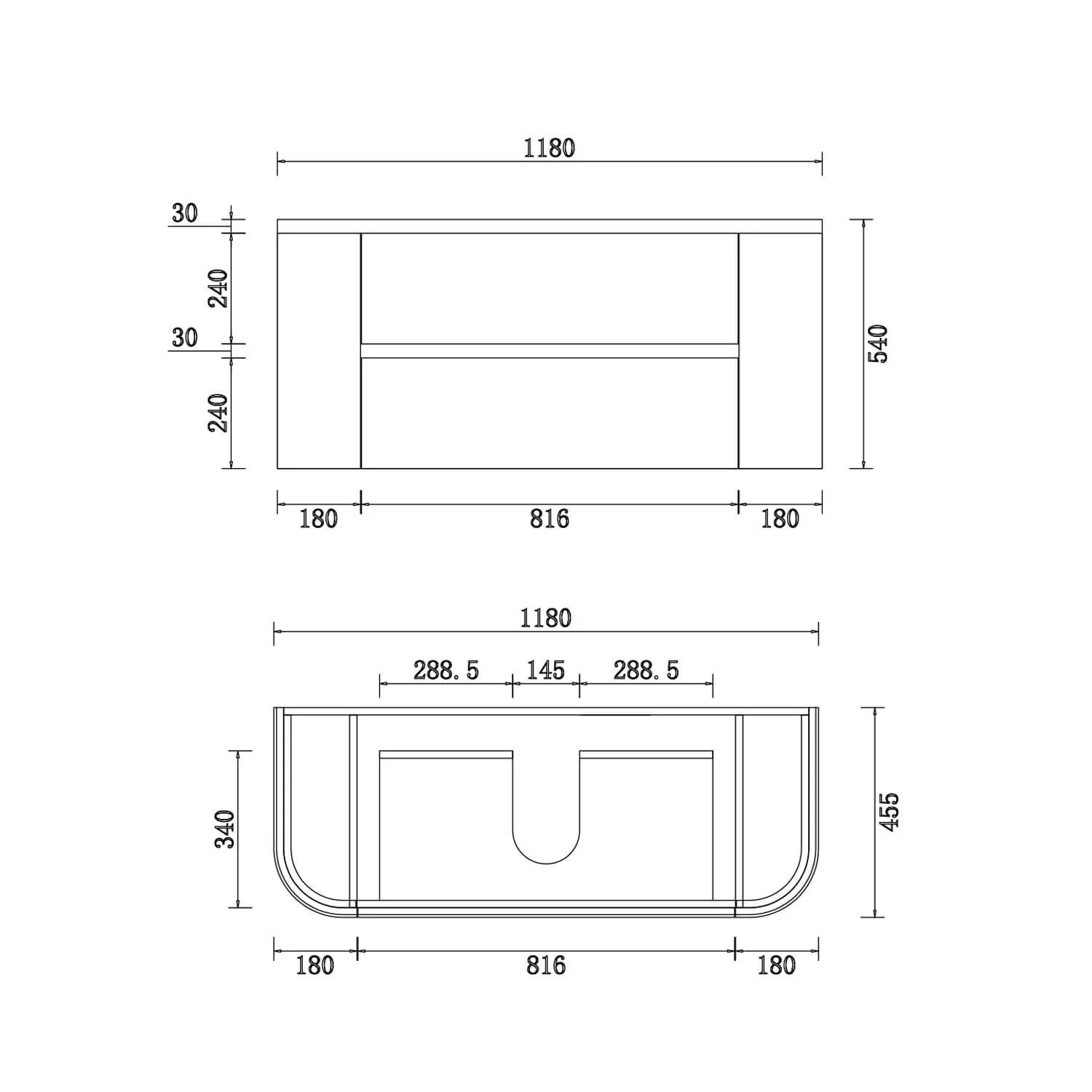 Bristol Curved Fluted Wall Hung Vanity - Image 13