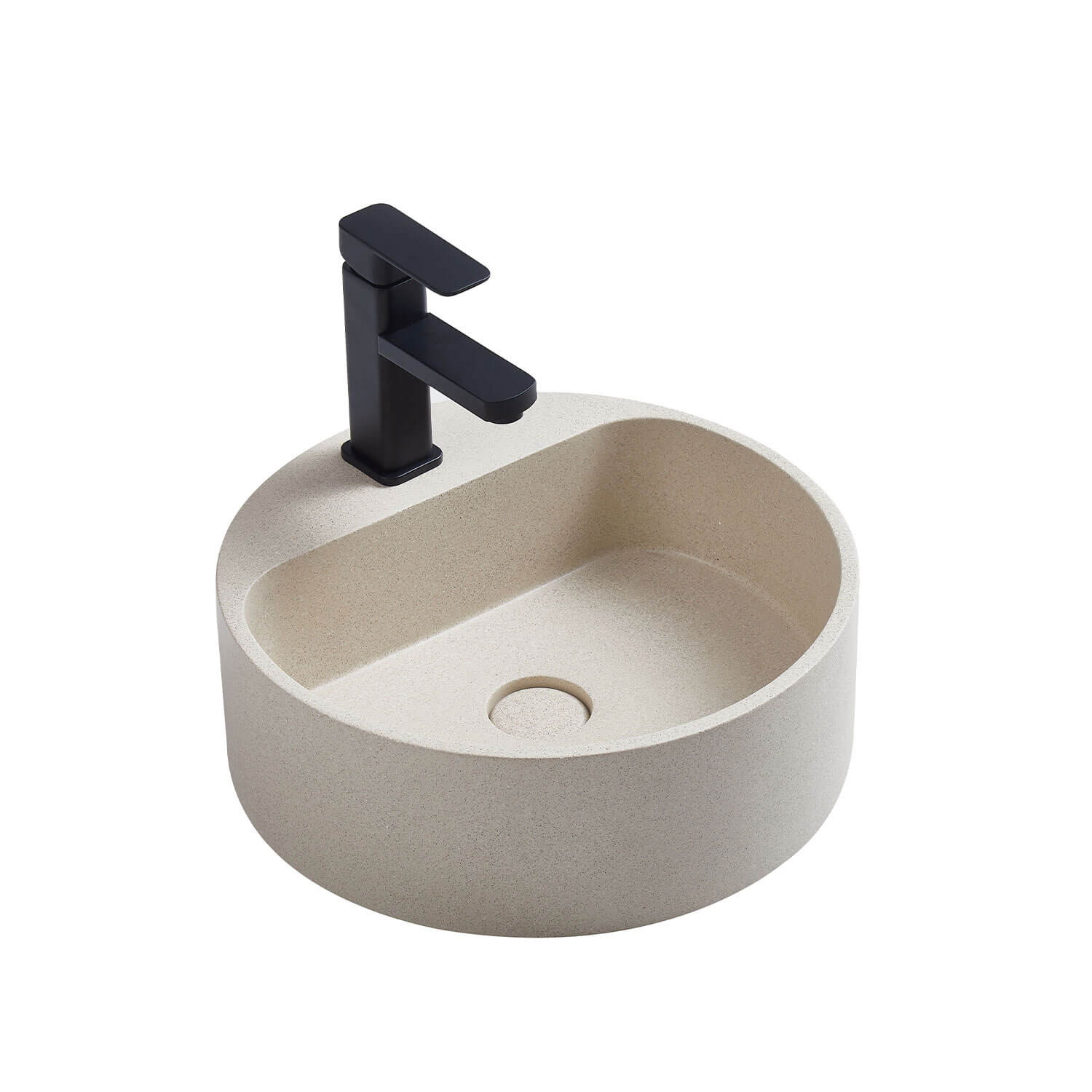Burano Concrete Basin with Taphole 400mm - Image 2