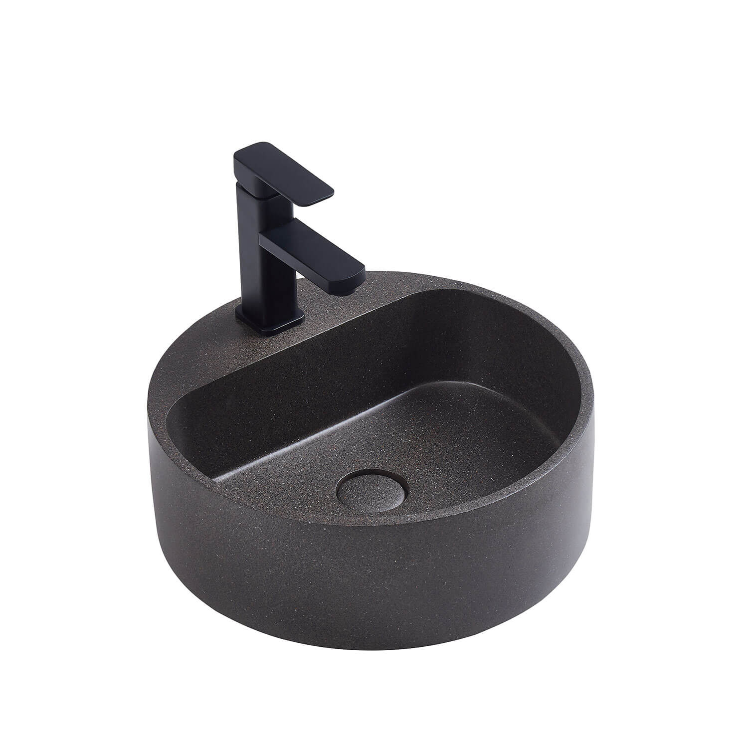 Burano Concrete Basin with Taphole 400mm - Image 5