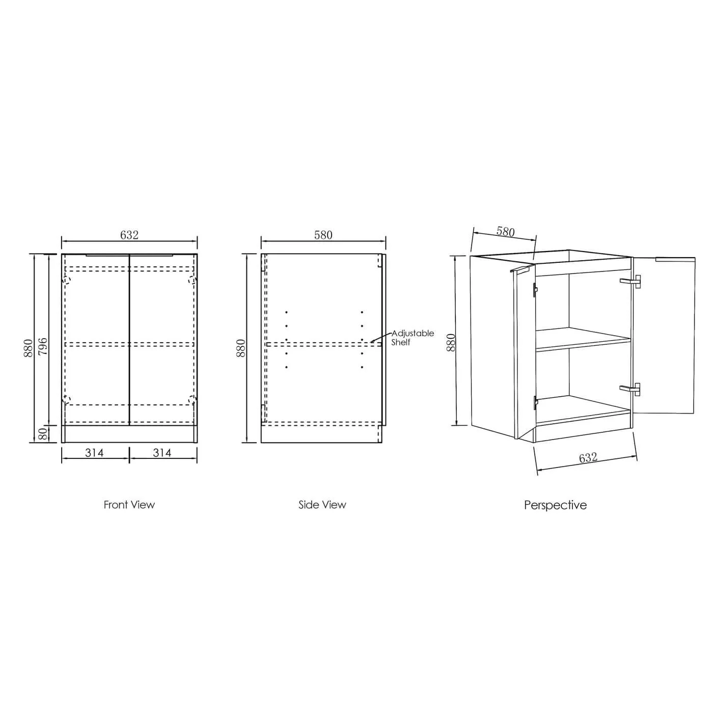 Byron Mini Laundry Cabinet Set 650mm - Image 5