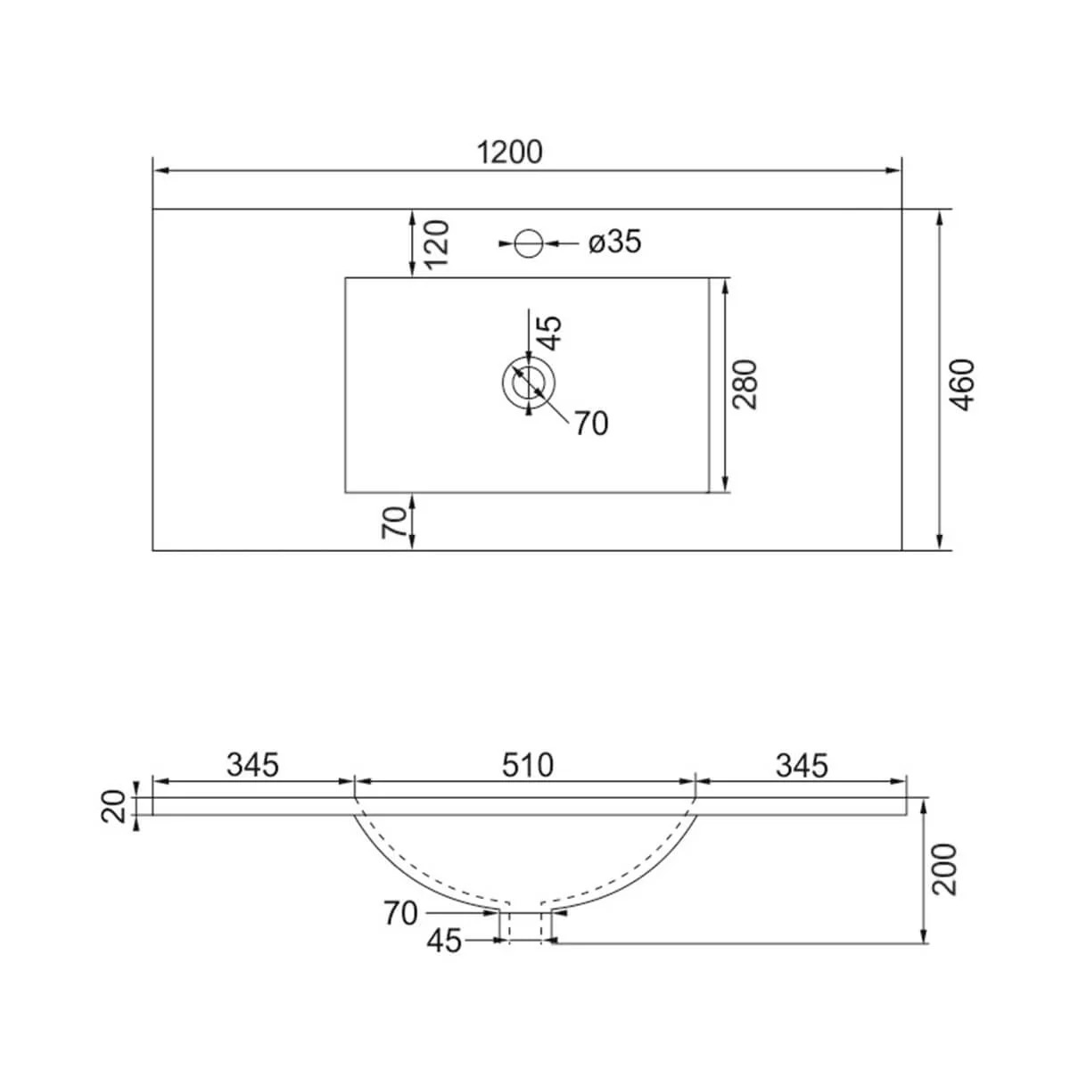 Ceramic Vanity Benchtop 460mm Sink - Image 10