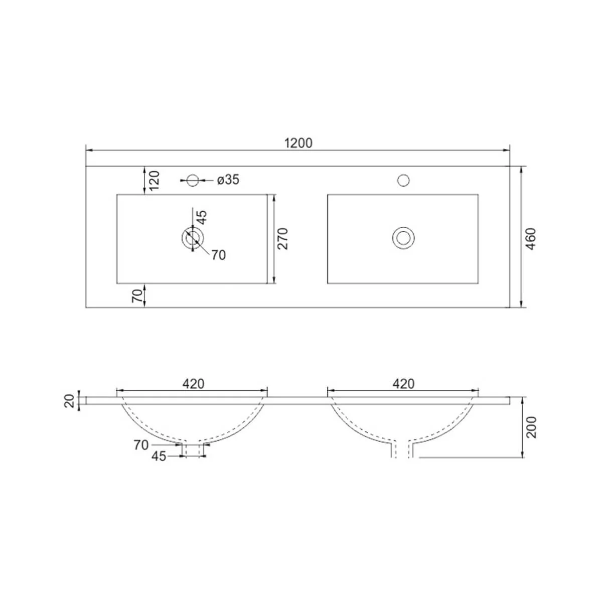 Ceramic Vanity Benchtop 460mm Sink - Image 11