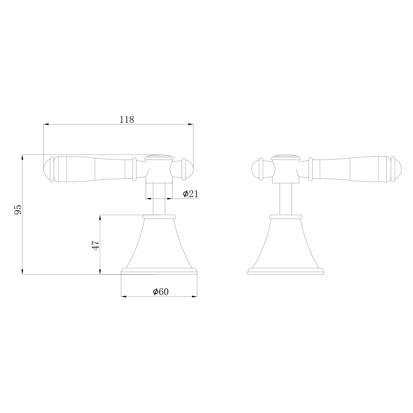 Clasico Ceramic Handle Assembly Tap - Image 5