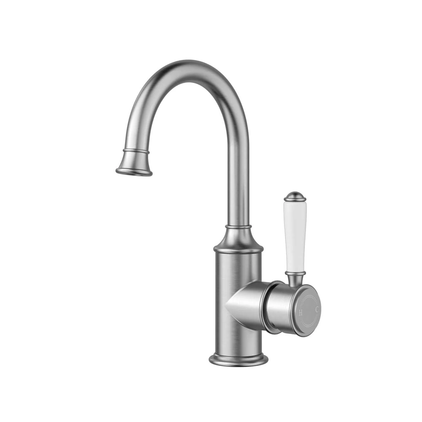 Clasico Gooseneck Ceramic Handle Basin Mixer - Image 3