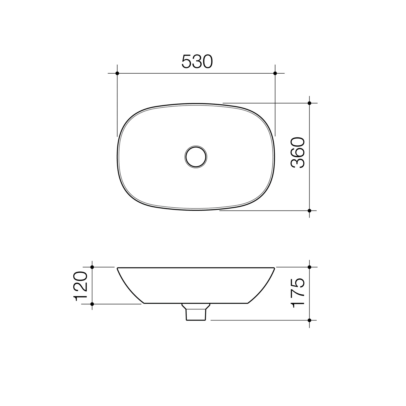 Contura II Above Counter Basin 530x360mm - Image 5