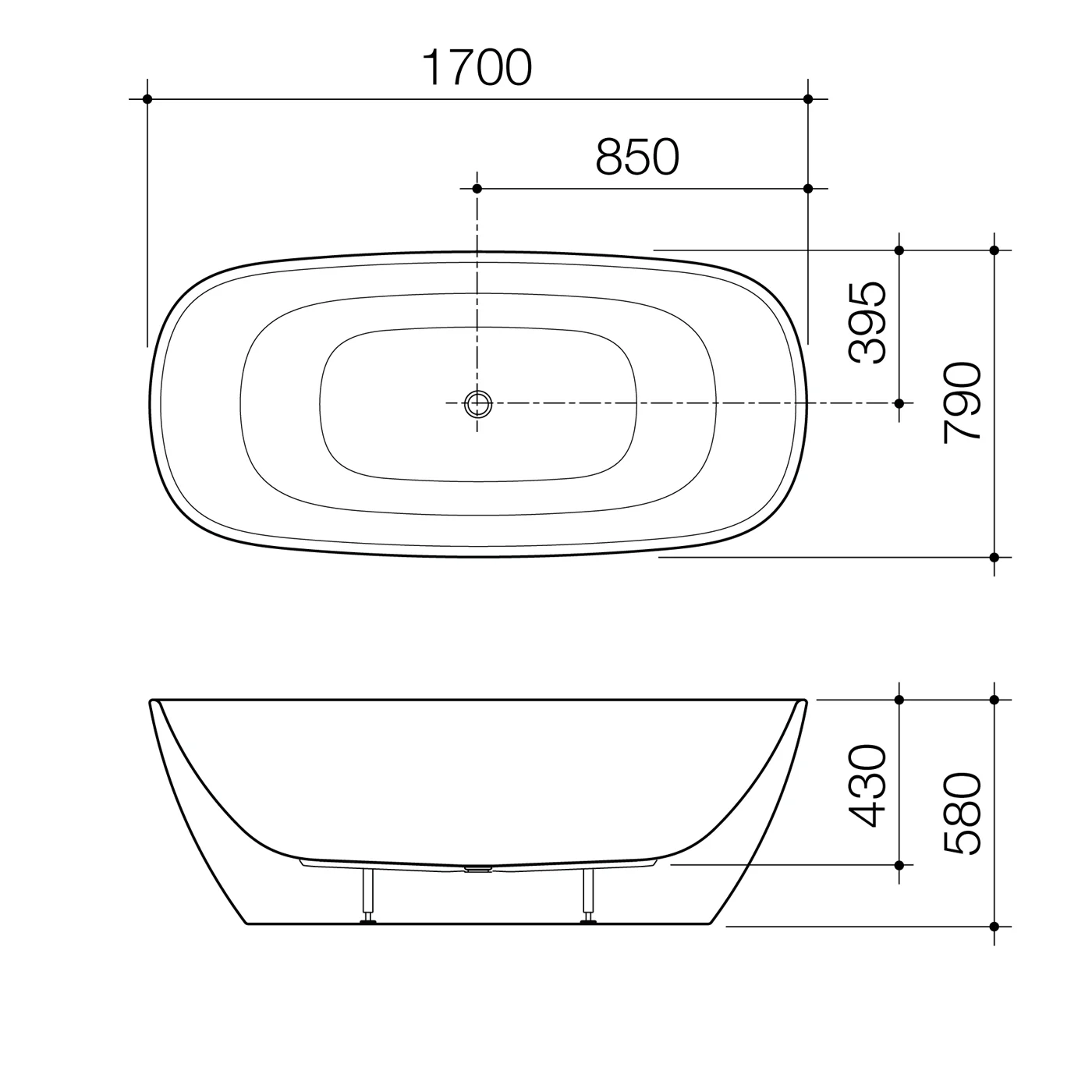 Contura II Freestanding Acrylic Bathtub - Image 5