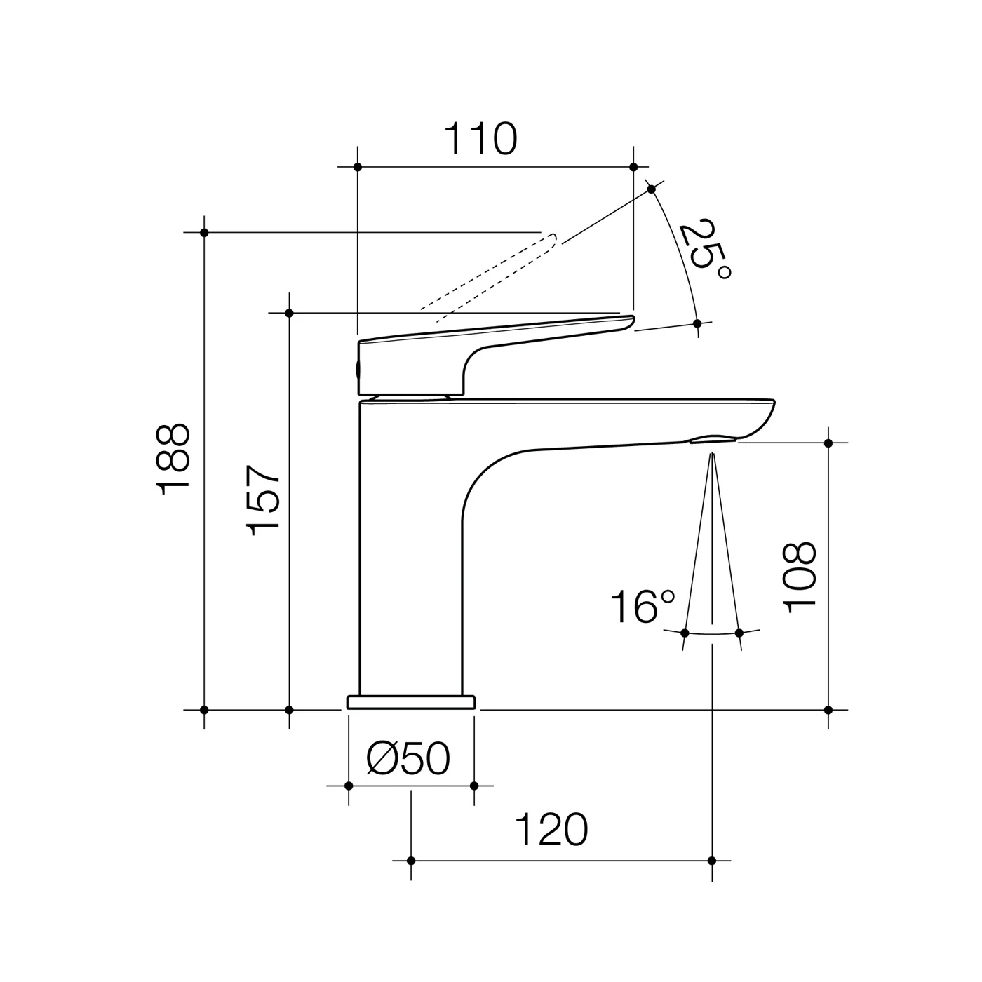 Contura II Short Basin Mixer - Image 6