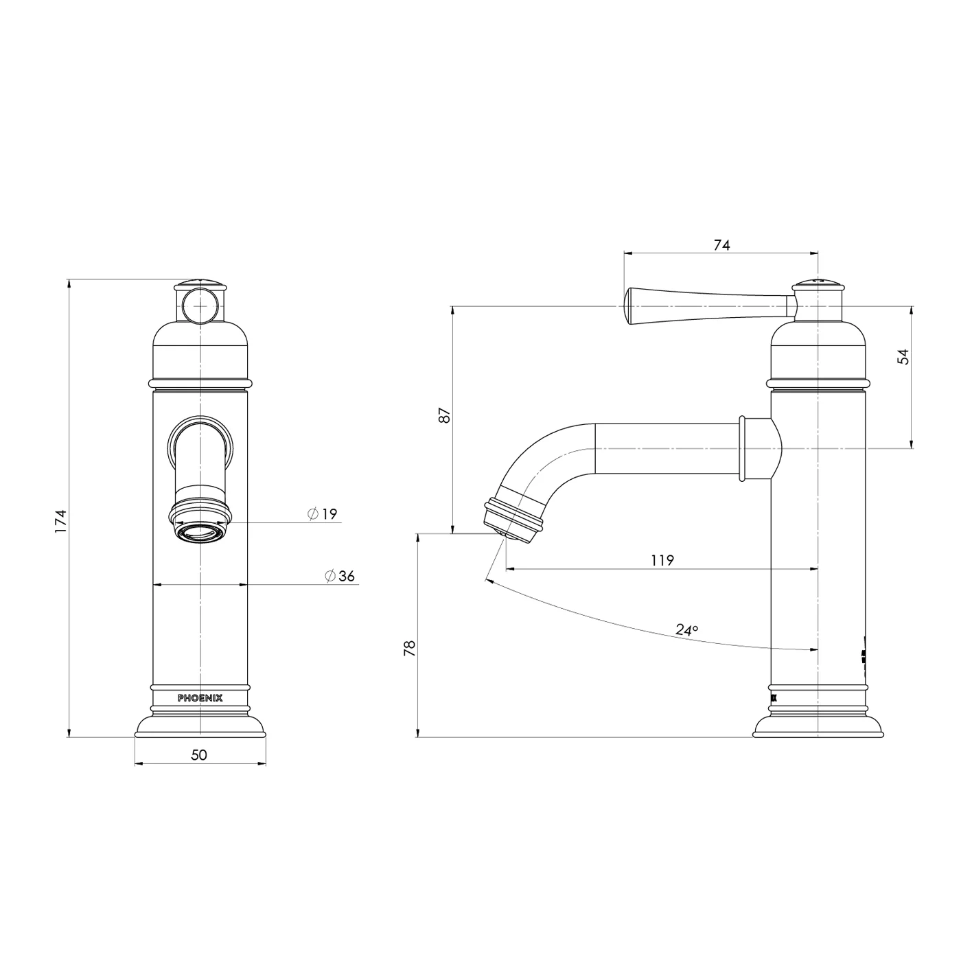 Cromford Short Basin Mixer - Image 5