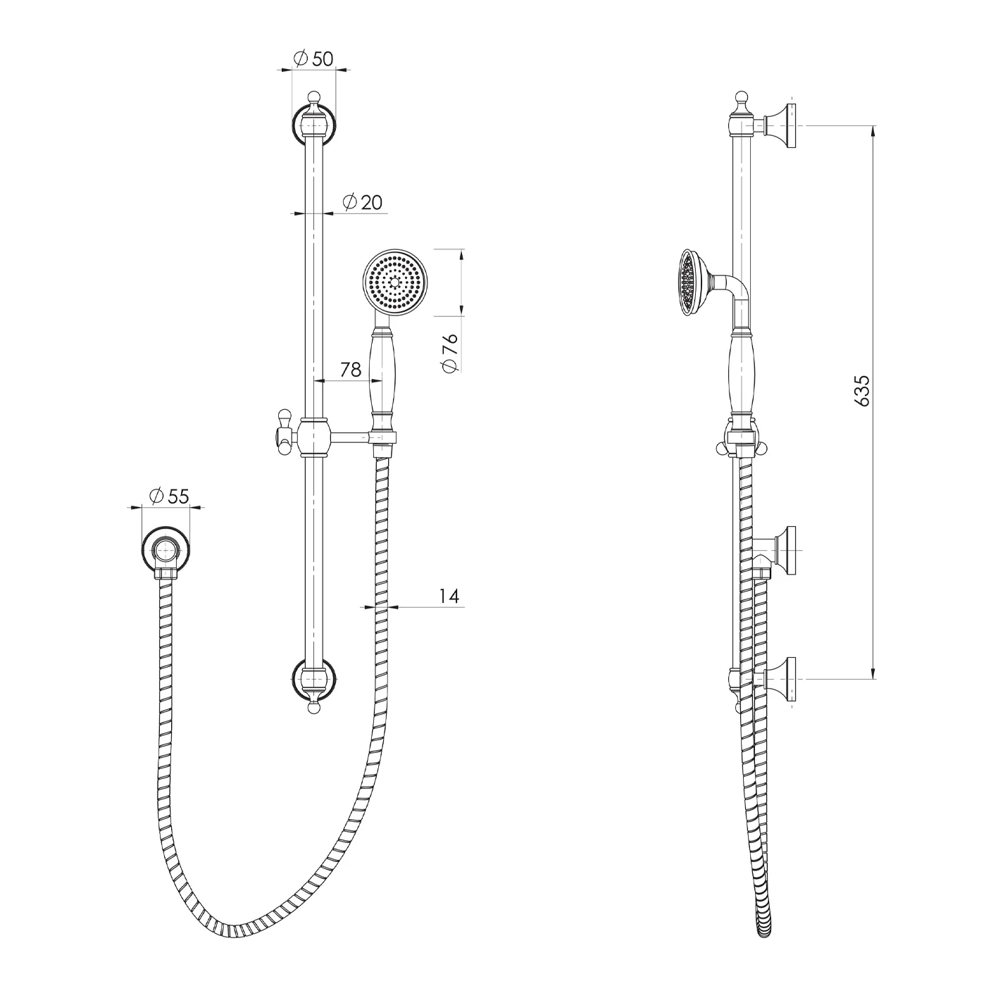 Cromford Sliding Rail Shower - Image 5