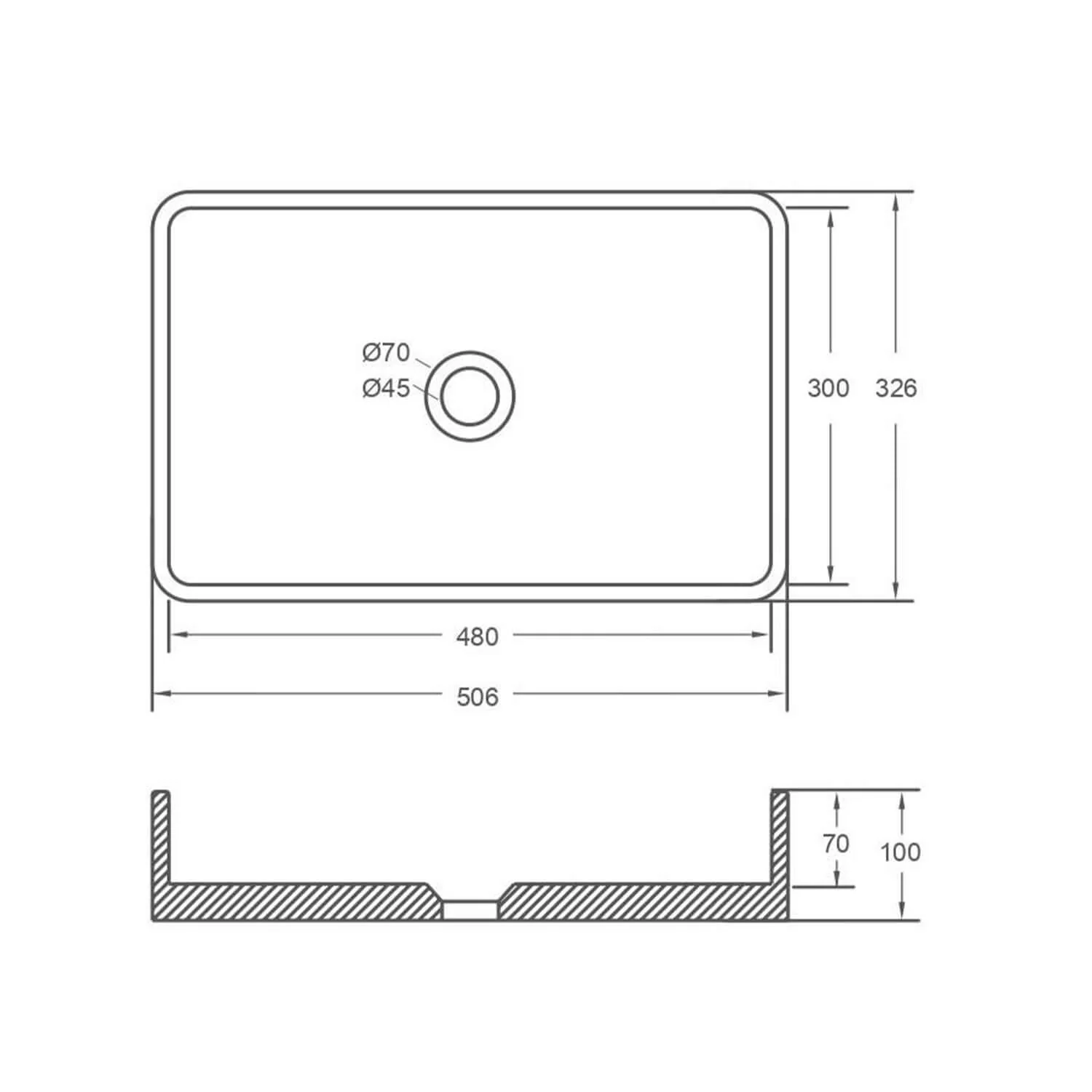 Cuneo Concrete Basin 500x330mm - Image 5