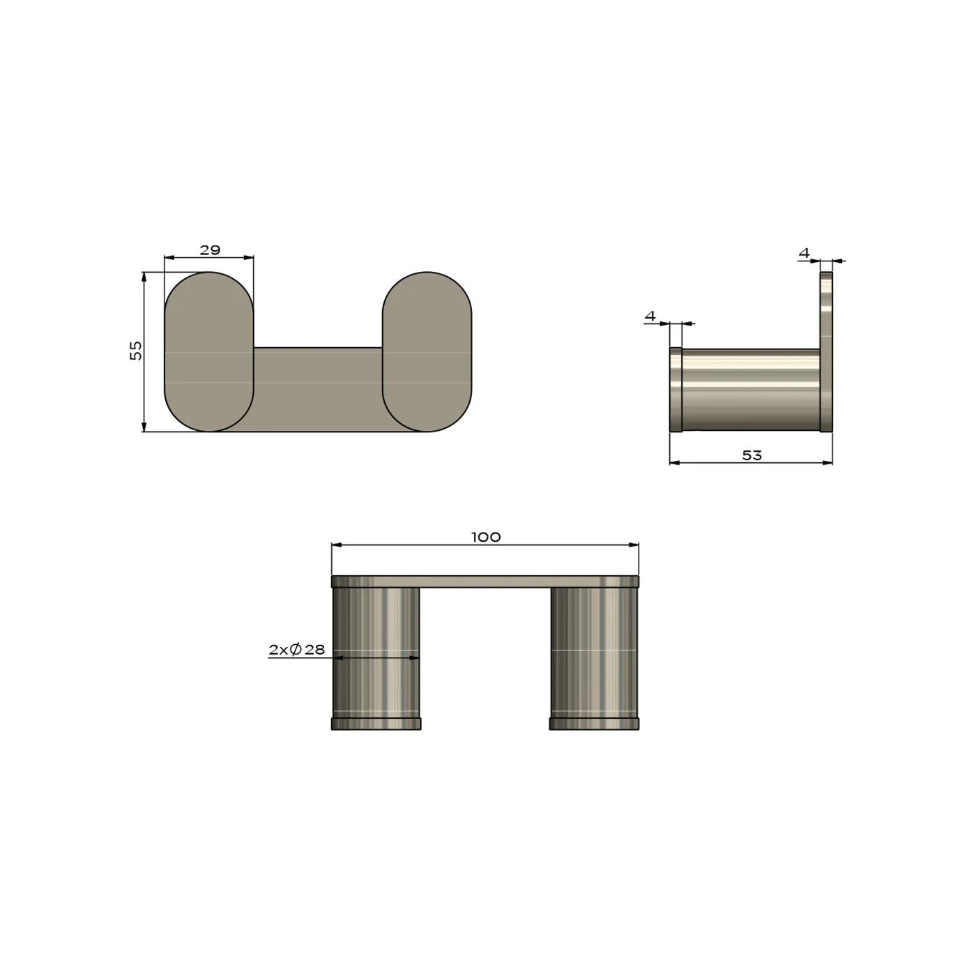 Curvae Double Robe Hook - Image 8