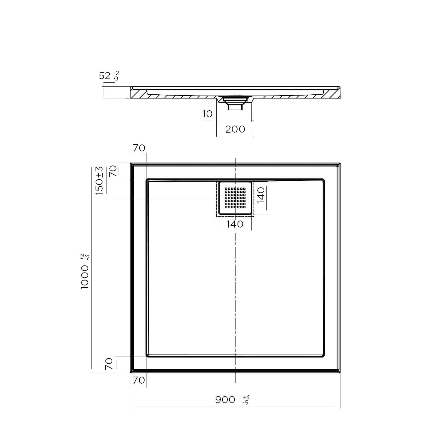 ECO Rear Outlet Stonelite Shower Base - Image 7