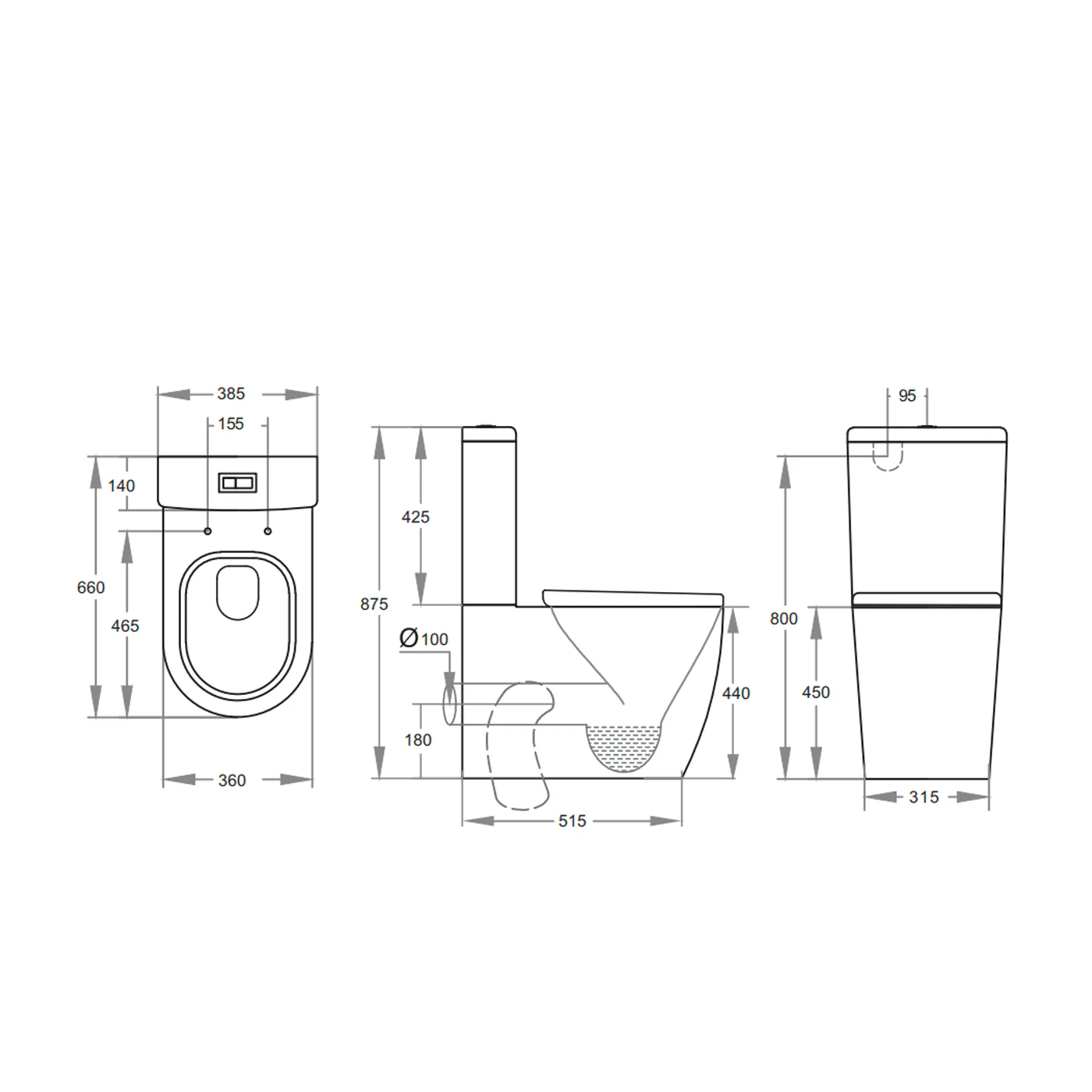 Elvera Ambulant Rimless Toilet Suite - Image 2