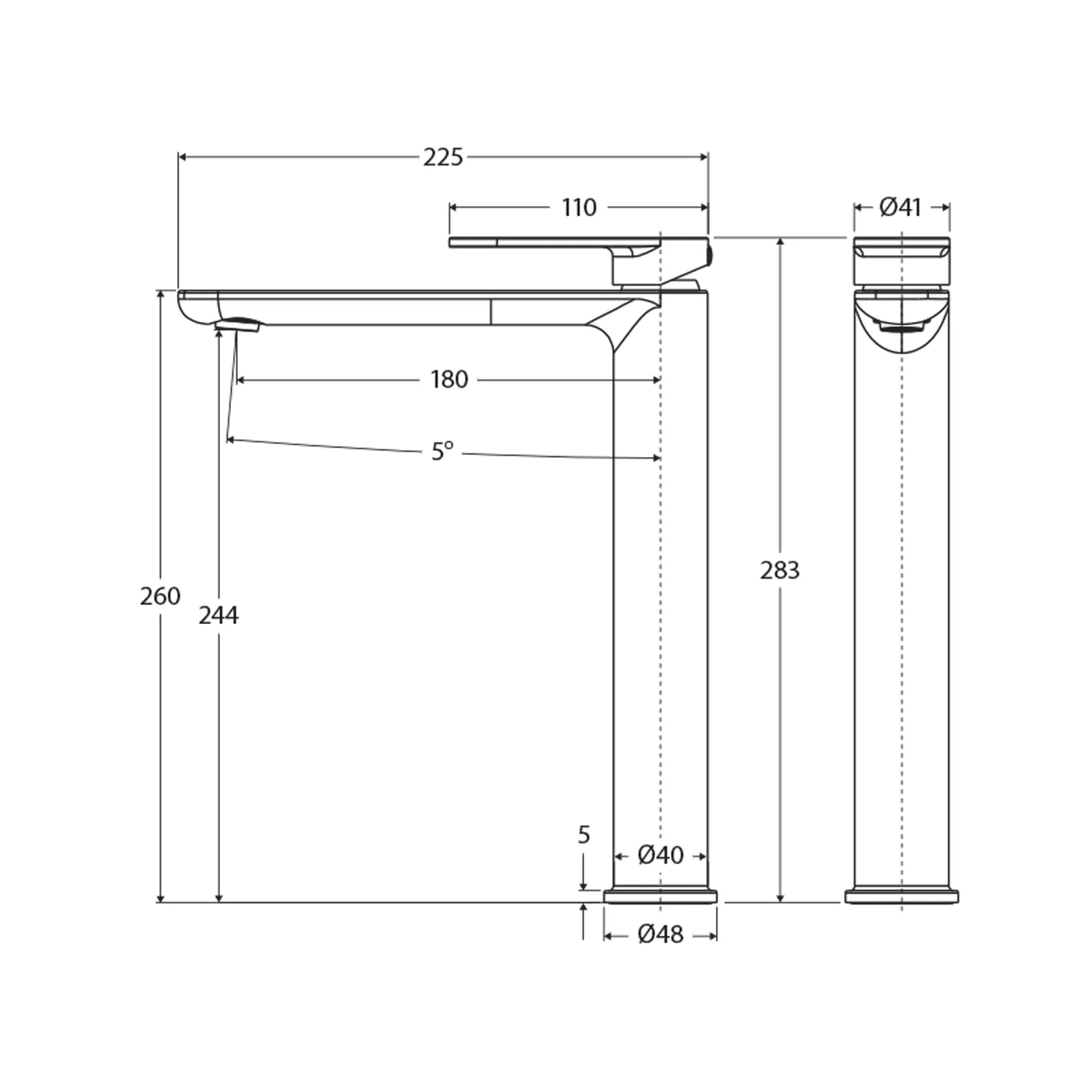Empire Slim Cold Start Tall Basin Mixer - Image 5
