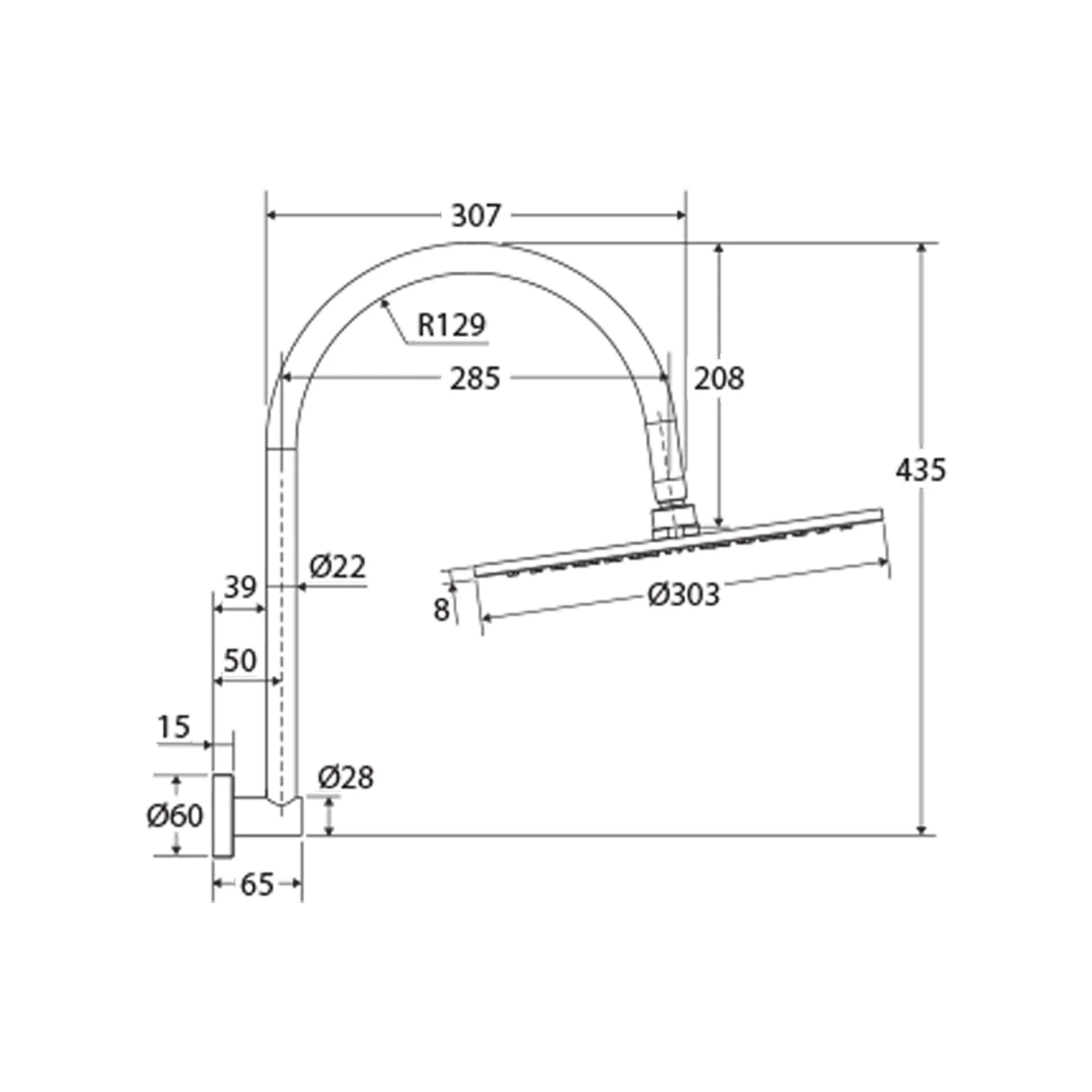 Empire Slim Gooseneck Shower Arm Set - Image 6