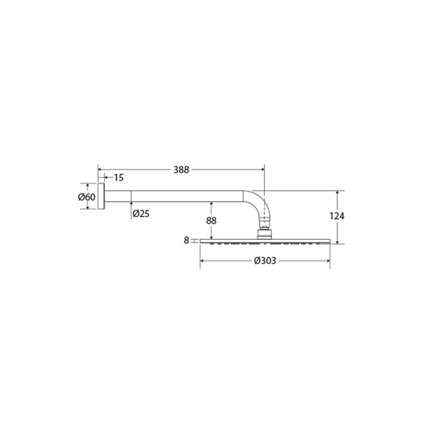 Empire Slim Horizontal Shower Arm Set - Image 5