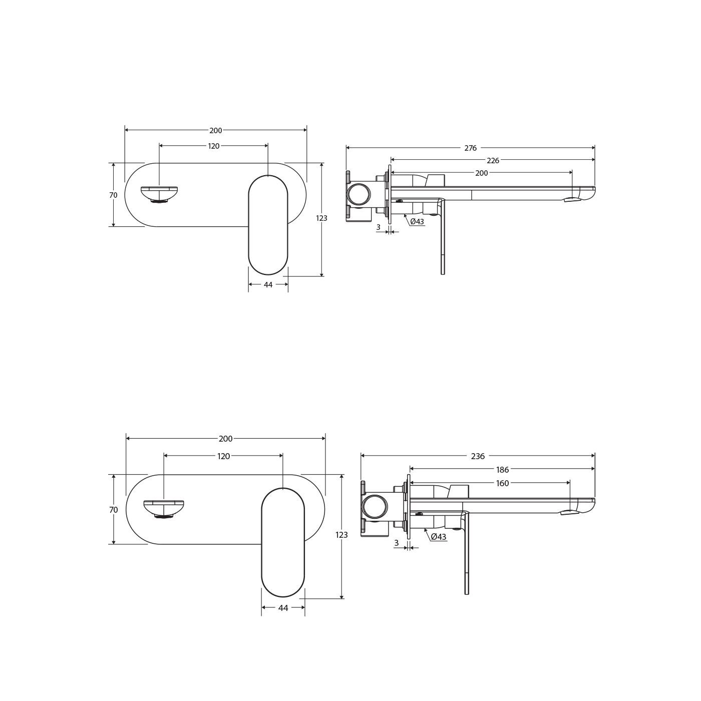 Empire Slim Single Plate Wall Mixer Set - Image 6