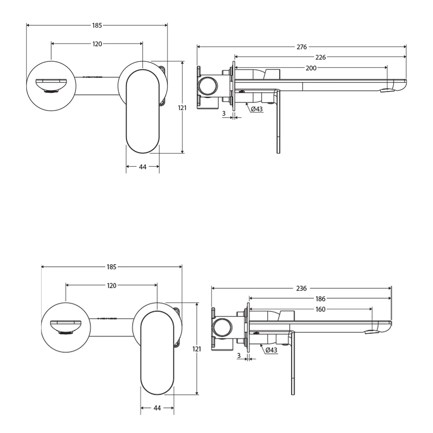 Empire Slim Wall Mixer Set - Image 5