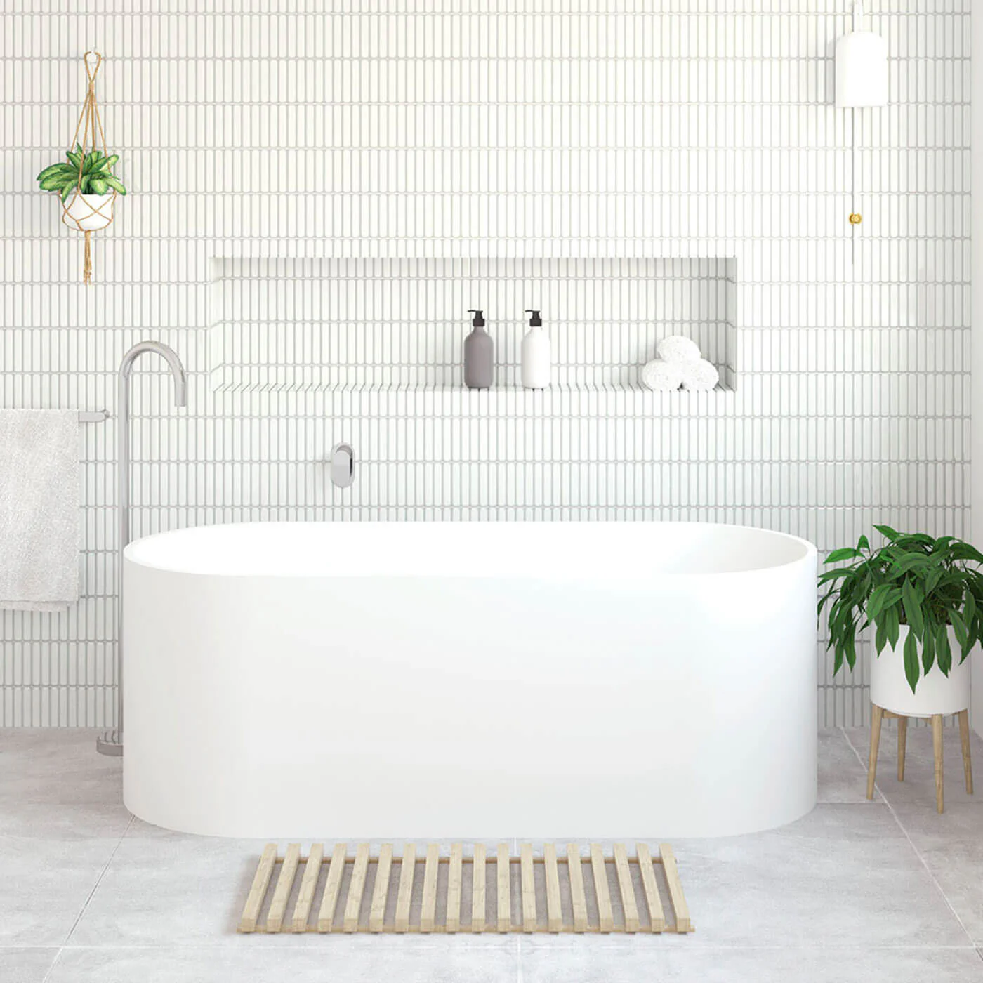 Encanto Freestanding Resin Stone Bathtub 1700mm - Image 2