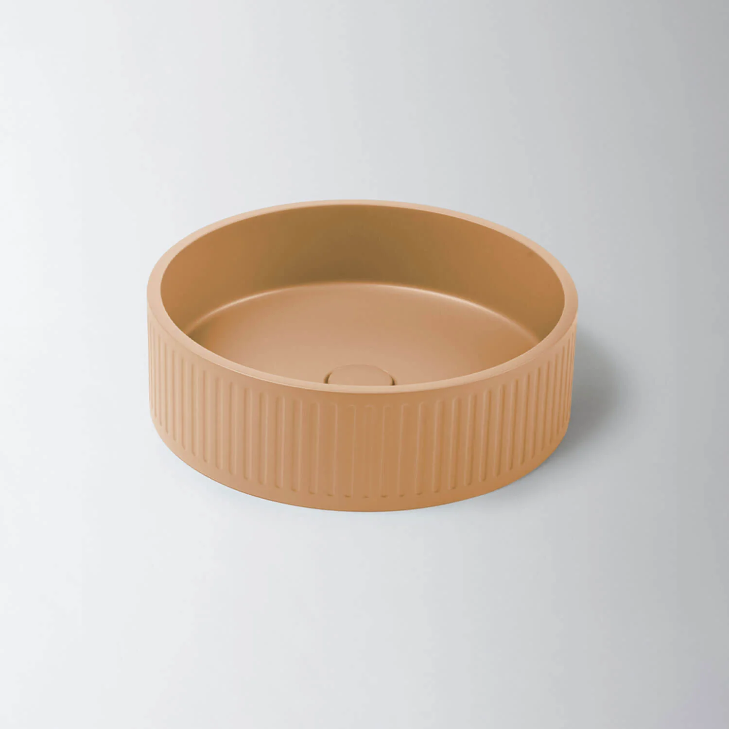 Fluted Round Concrete Above Counter Basin 400mm - Image 2