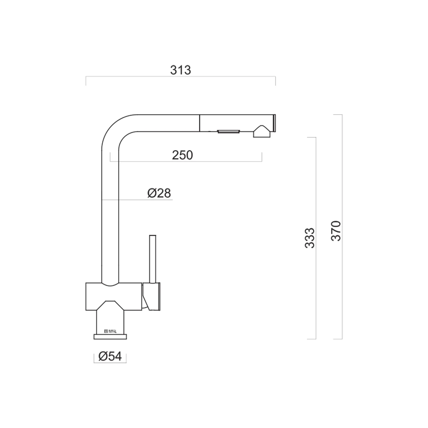 Gareth Ashton Square Neck Pull Out Sink Mixer - Image 3