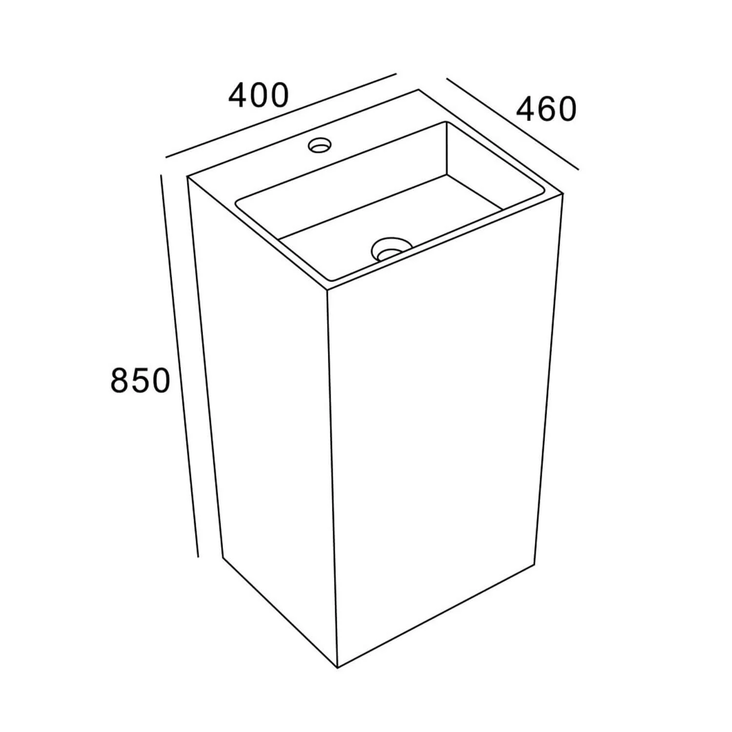 Genoa Freestanding Pedestal Concrete Basin - Image 4