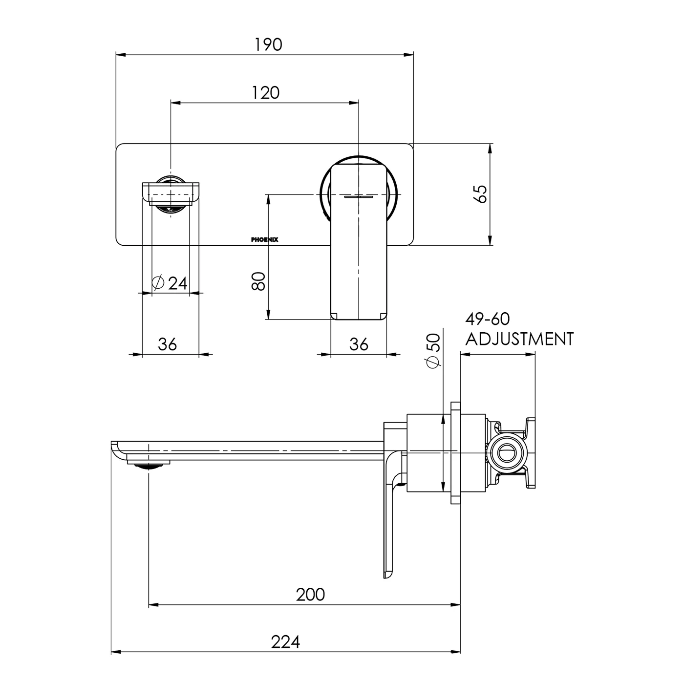 Gloss MKII SwitchMix Wall Mixer Set 200mm - Image 6