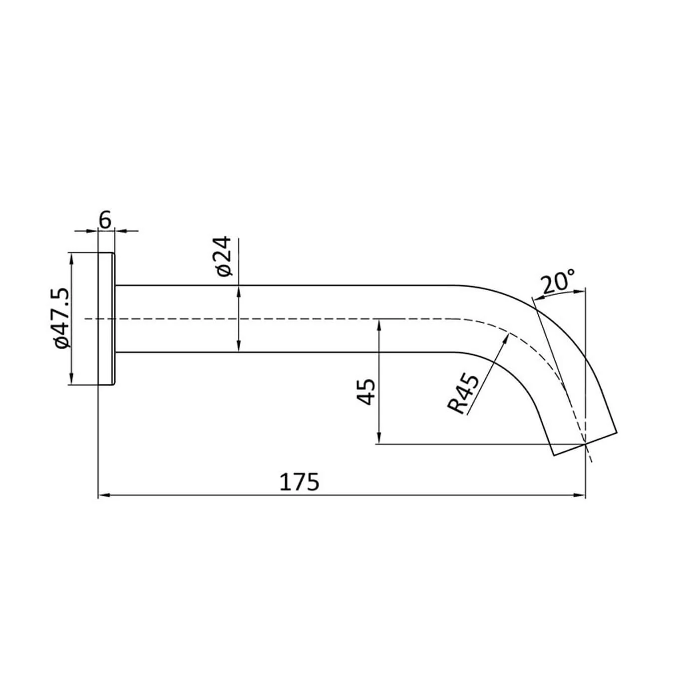 Hali Round Curved Bath Spout - Image 6