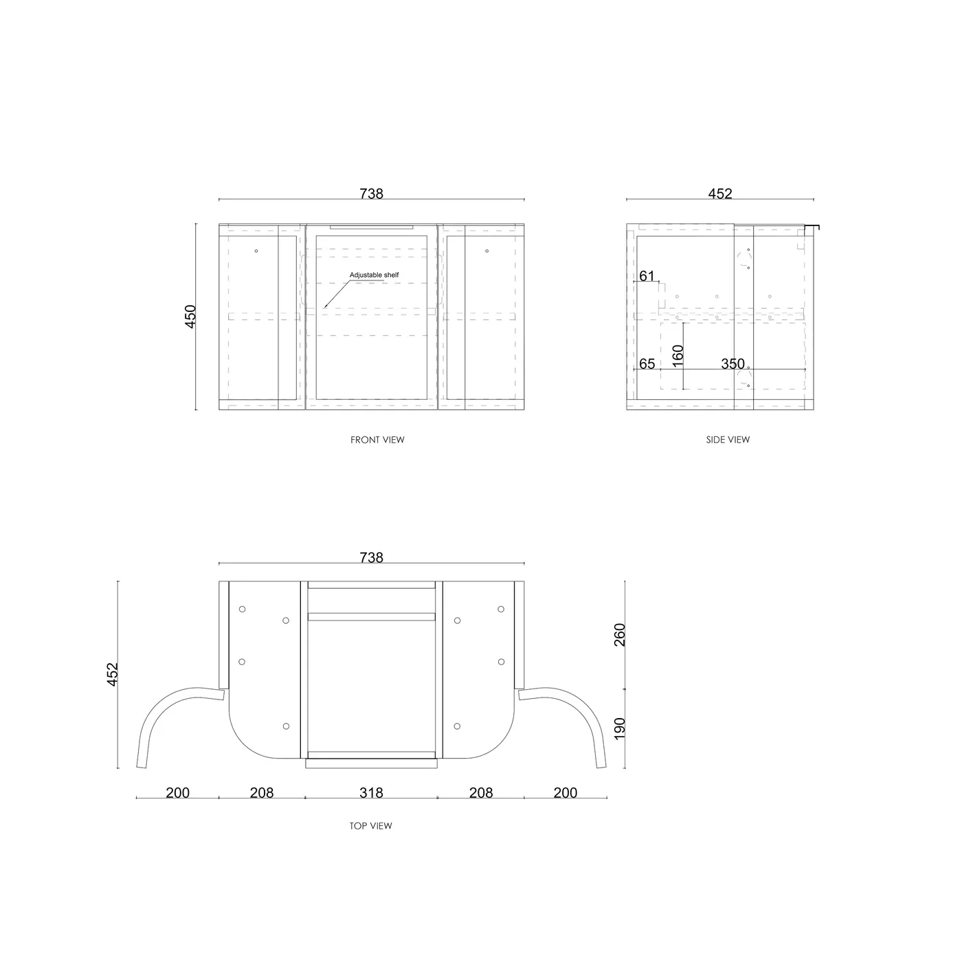 Hampshire White Curved Wall Hung Vanity - Image 10