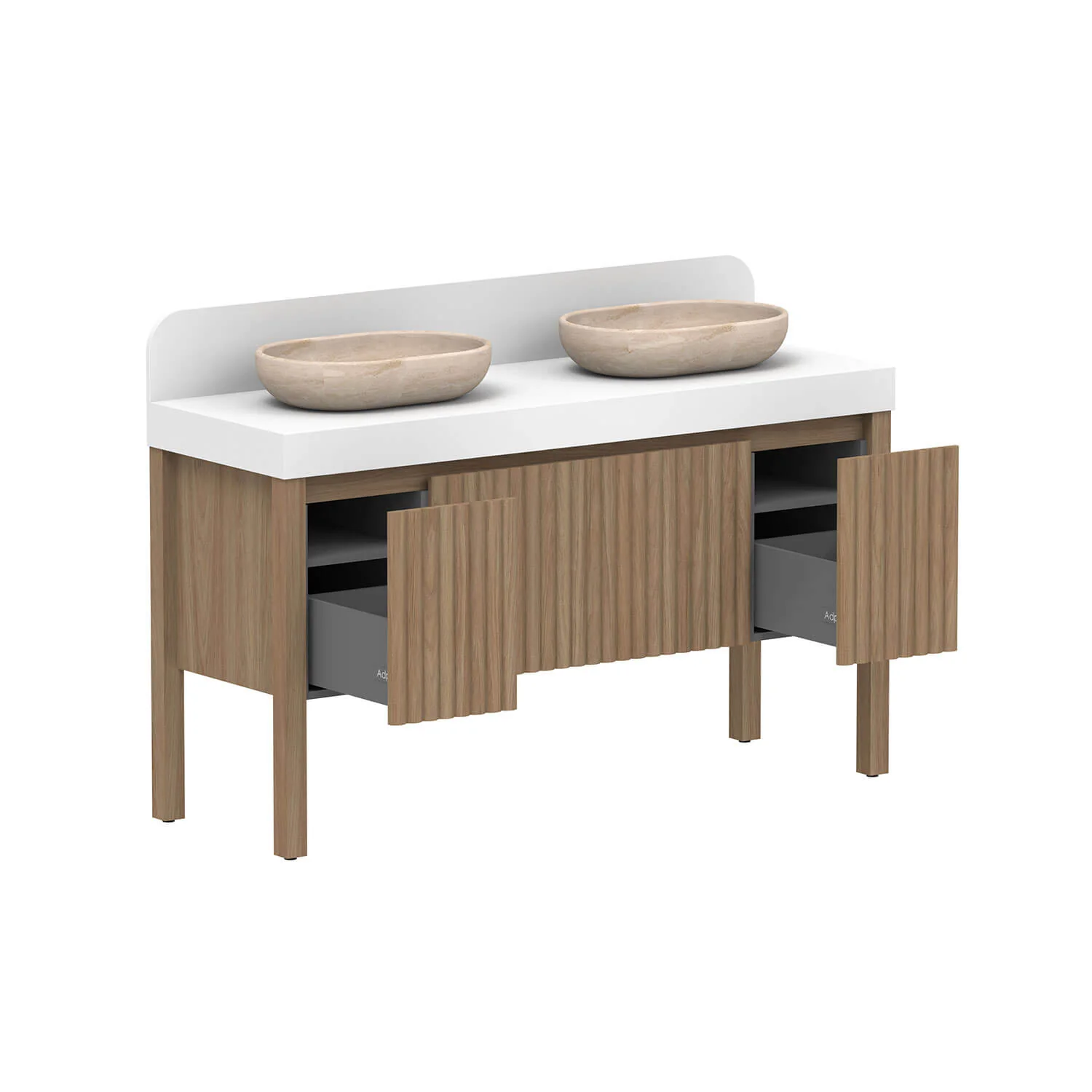 Harper Fluted Vanity with Legs - Image 19