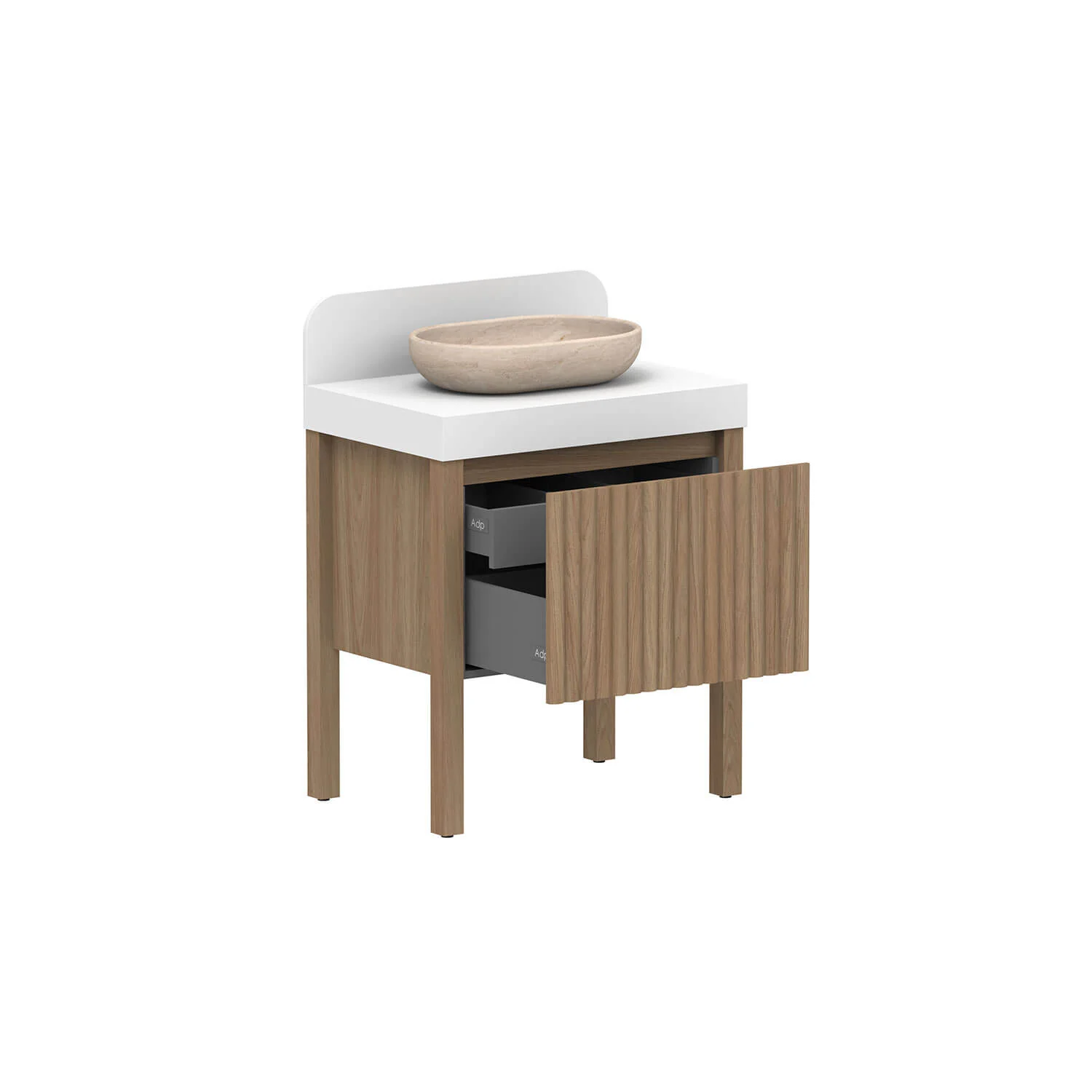 Harper Fluted Vanity with Legs - Image 9