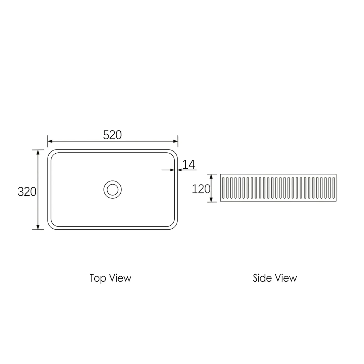 Hudson Concrete Above Counter Basin 520x320mm - Image 3