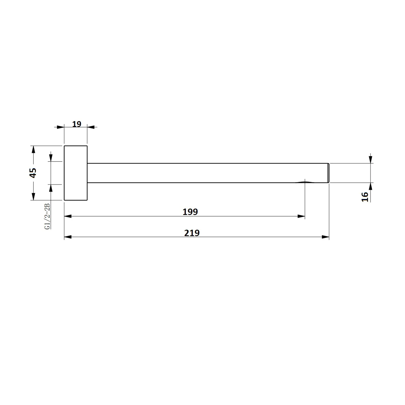 Iris Slim Wall Spout Set 220mm - Image 7