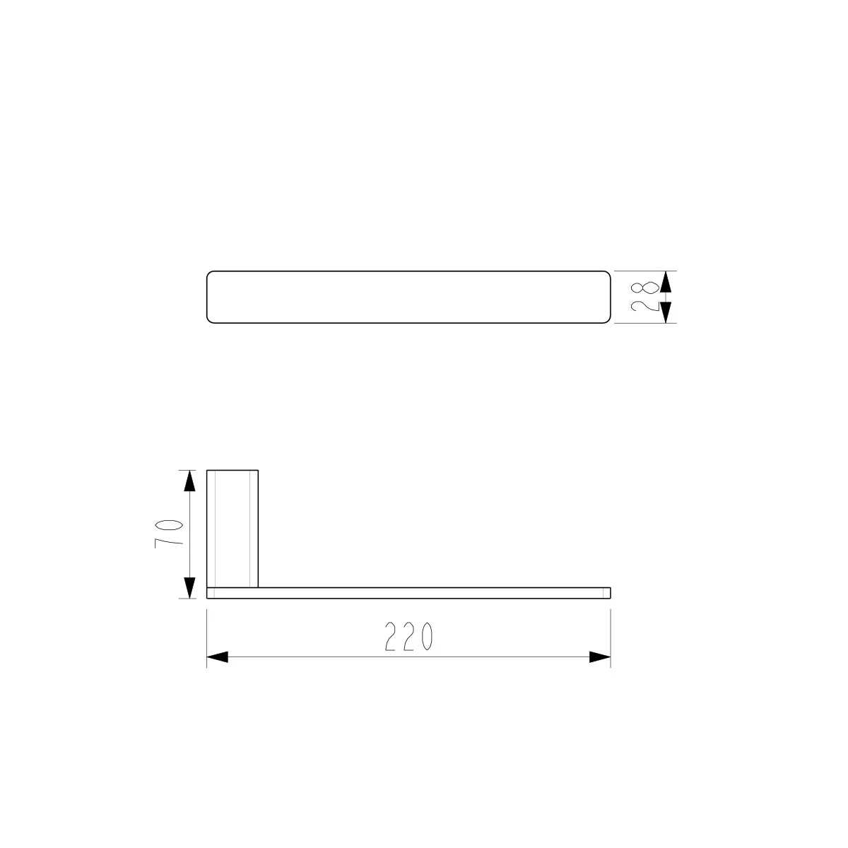 Iris Square Hand Towel Bar Holder 220mm - Image 6