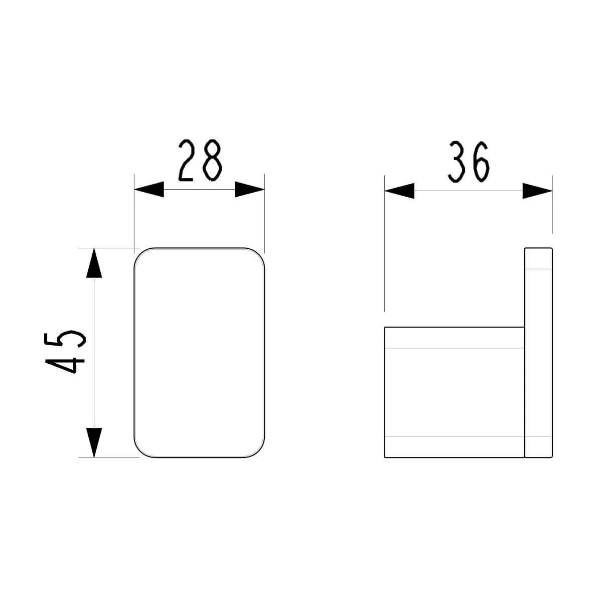 Iris Square Robe Hook 45mm - Image 6