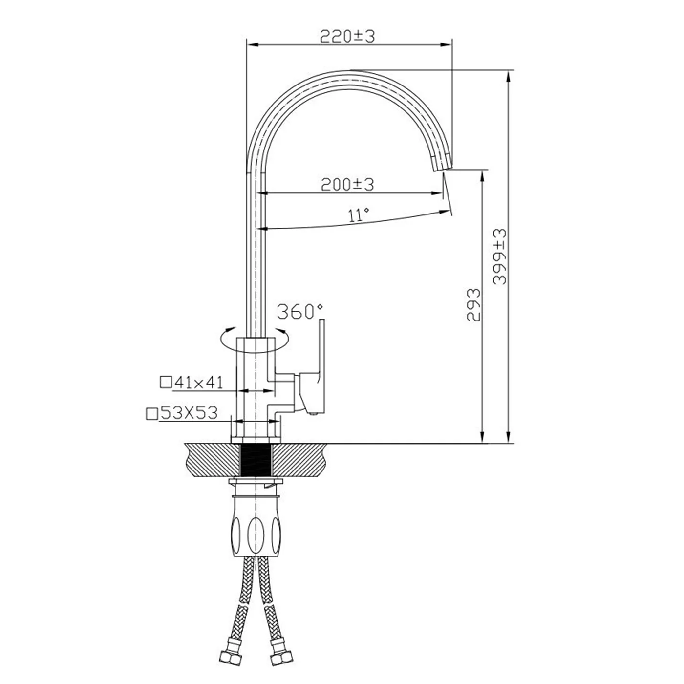 Kasten Square Gooseneck Sink Mixer - Image 6