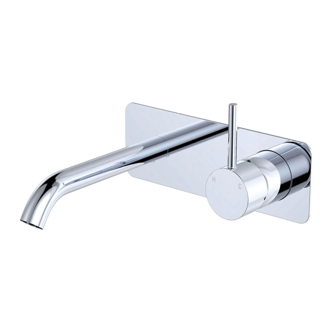 Kaya Upright Handle Wall Mixer Set with Backplate - Image 3