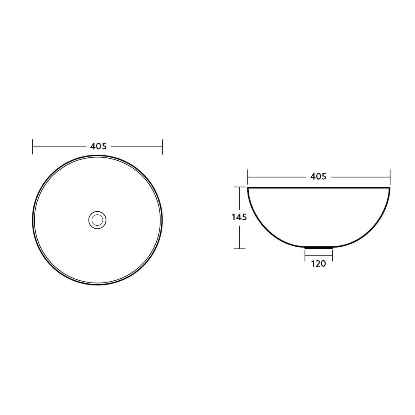 Kejo Round Above Counter Ceramic Basin 405mm - Image 4