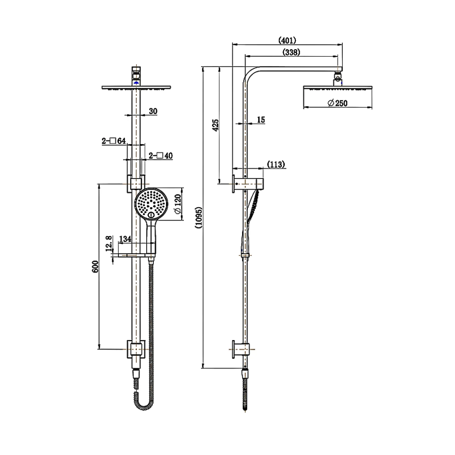 Kiama Twin Shower Rail Set - Image 5