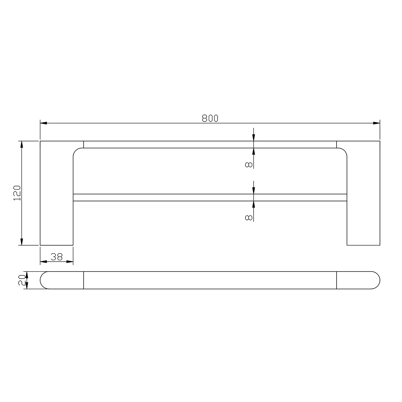 Kompakt Double Towel Rail 600/800mm - Image 8